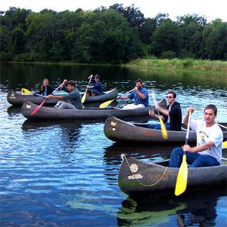 Students in canoes 